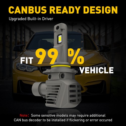 4/8Pcs 9005 H11 LED Headlight Kit Combo Bulbs High Low Beam Super Bright White - Picture 5 of 22