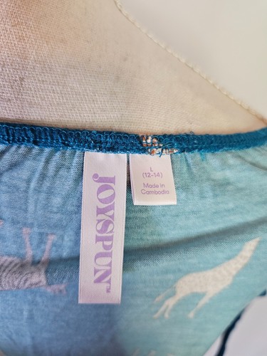 JoySpun Damen ärmelloses Top Größe L 12-14 türkis Zebra Giraffe Rüschen - Bild 6 von 7