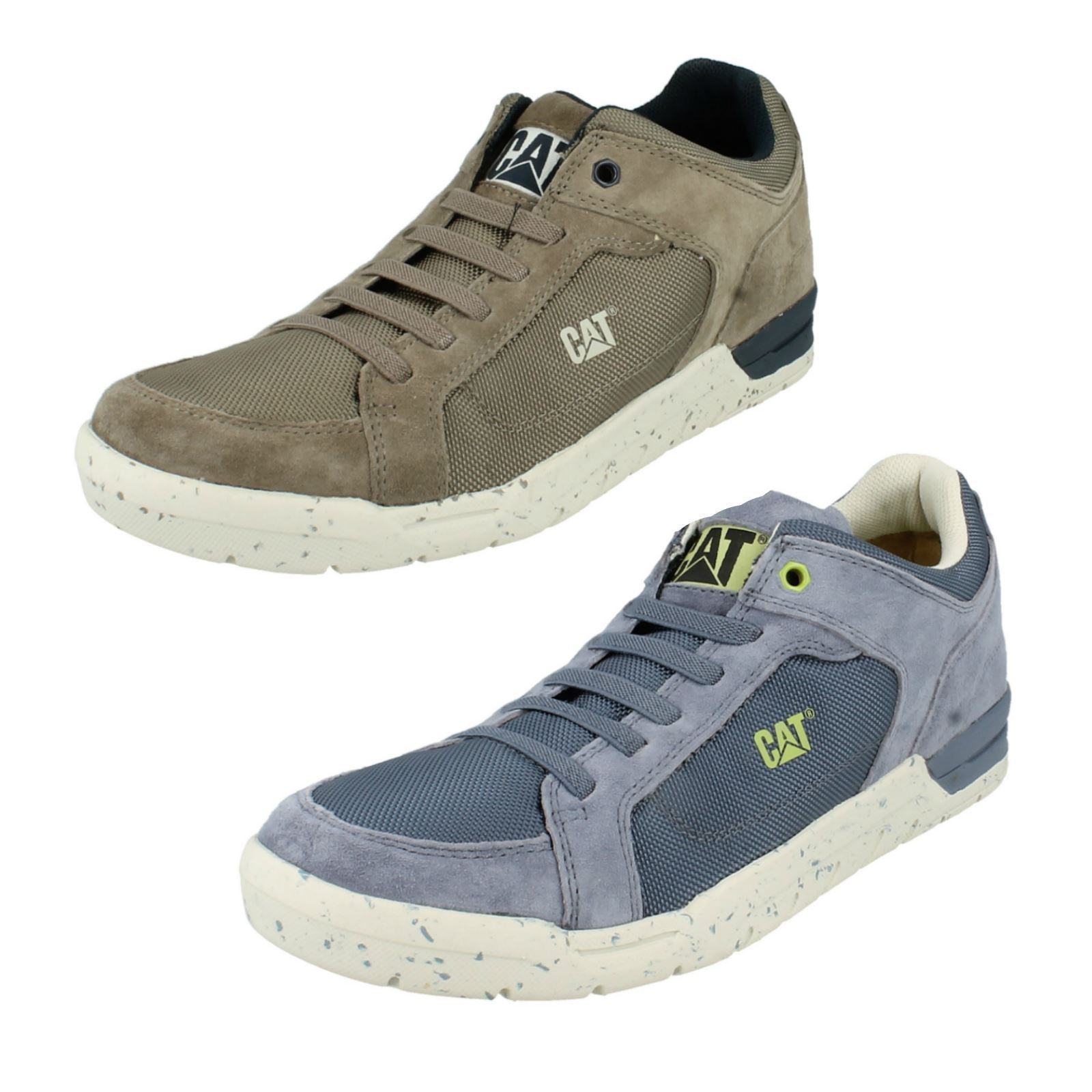 Herren Caterpillar Turnschuhe Blau/grau Leder elastische Spitze eingerückt Herren Caterpillar Turnschuhe Blau/grau Leder elastische Spitze eingerückt
