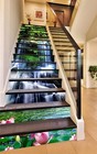 3D Lotus Waterfall 713 Stair Risers Decoration Photo Mural Vinyl Decal Wallpaper