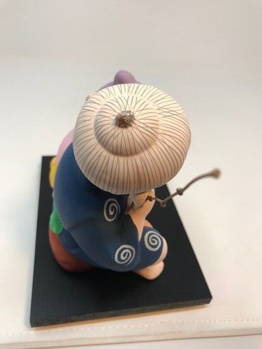 Vintage Genuine Hand Painted Japanese Hakata Doll Children Fishing With Base - Picture 9 of 12