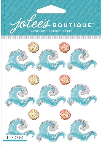 Jolee's BEACH Aufkleber Flip Flop Muscheln Wellen Palme Burg Anker Schiff Boot - Bild 9 von 11