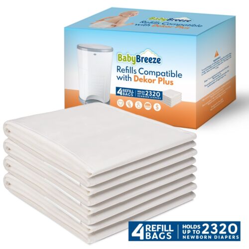 Diaper Pail Refills Compatible with Dekor Plus Pails Holds 2320 Diapers (4 Pack) - Picture 3 of 8