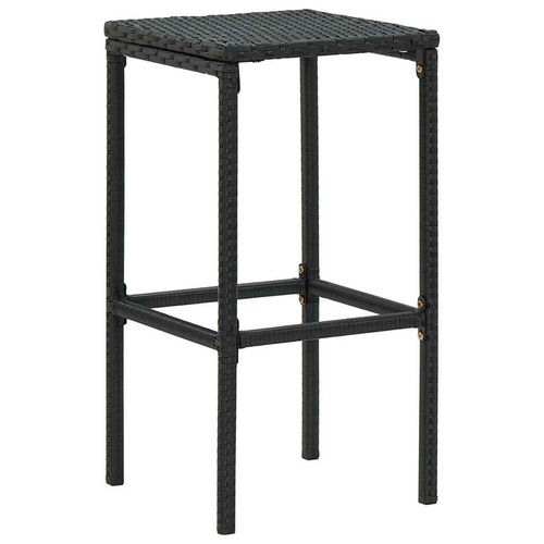 NNEVL 8 Piece Garden Bar Set with Cushions Poly Rattan Black - Picture 10 of 11