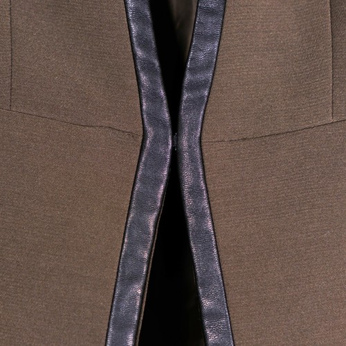 Giacca blazer donna H&M nero oliva color block ecopelle taglia 2 elasticizzato - Foto 4 di 9