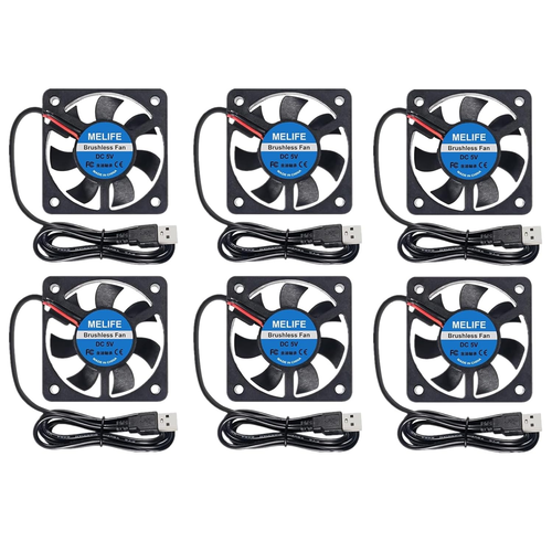 6Pcs 40Mm X10Mm DC 5V USB Brushless Cooling Fan, Dual Ball Bearing, Quiet - Picture 12 of 12