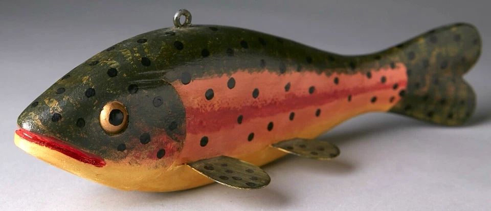 ВИНТАЖНЫЙ MICHIGAN ~ MIKE MAXSON ~ 9 «ФОРЕЛЬ РЫБЫ КОПЬЕ ПРИМАНКА ~ НАРОДНОЕ ИСКУССТВО ПРИМАНКА - Изображение 3 из 4