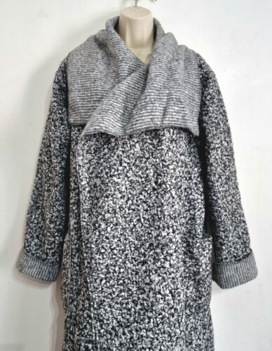 Made In Italy GLOSSY BNWOT Grey Lagenlook Long Coatigan Cardigan Pocket One Size - Picture 15 of 19