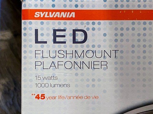 Sylvania Flushmount 12" Light Fixture Brushed Nickel 4k Cool White 1000 Lumens - Picture 6 of 24