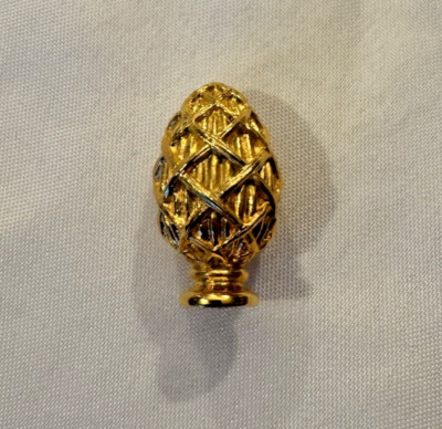 Vintage Gold Pineapple-Style Lamp Finial   Brass Tone Ornamental Topper