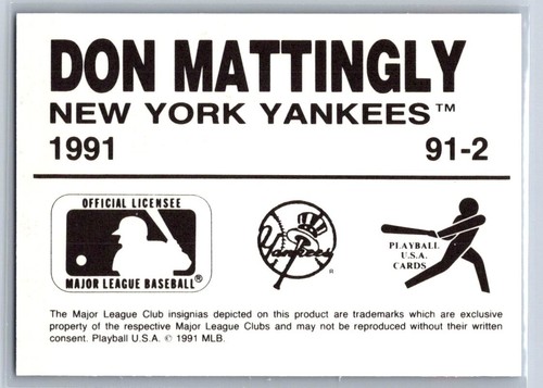 1991 Playball USA - Don Mattingly - #91-2 - Bild 2 von 2