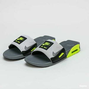 Nike Air Max 90 Slide Size 7 Men OG Volt Black Grey Sandal Retro ... Nike Air Max 90 Slide Size 7 Men OG Volt Black Grey Sandal Retro ...
