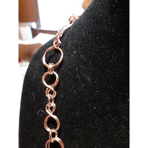 Handmade Copper Chain & Glass Beaded Necklace - Picture 4 of 6