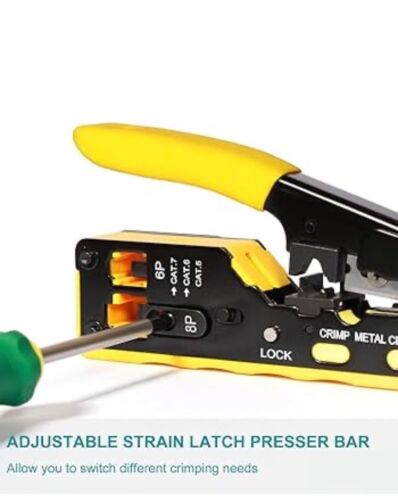 Ethernet Crimp Tool Kit - Cat5/Cat6/Cat7 Network Crimper with Cable Tester, Mini - Picture 21 of 23