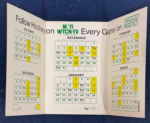 1973-74 MINNESOTA NORTH STARS SCHEDULE TWIN CITY FEDERAL + SEATING CHART NICE - Picture 2 of 3
