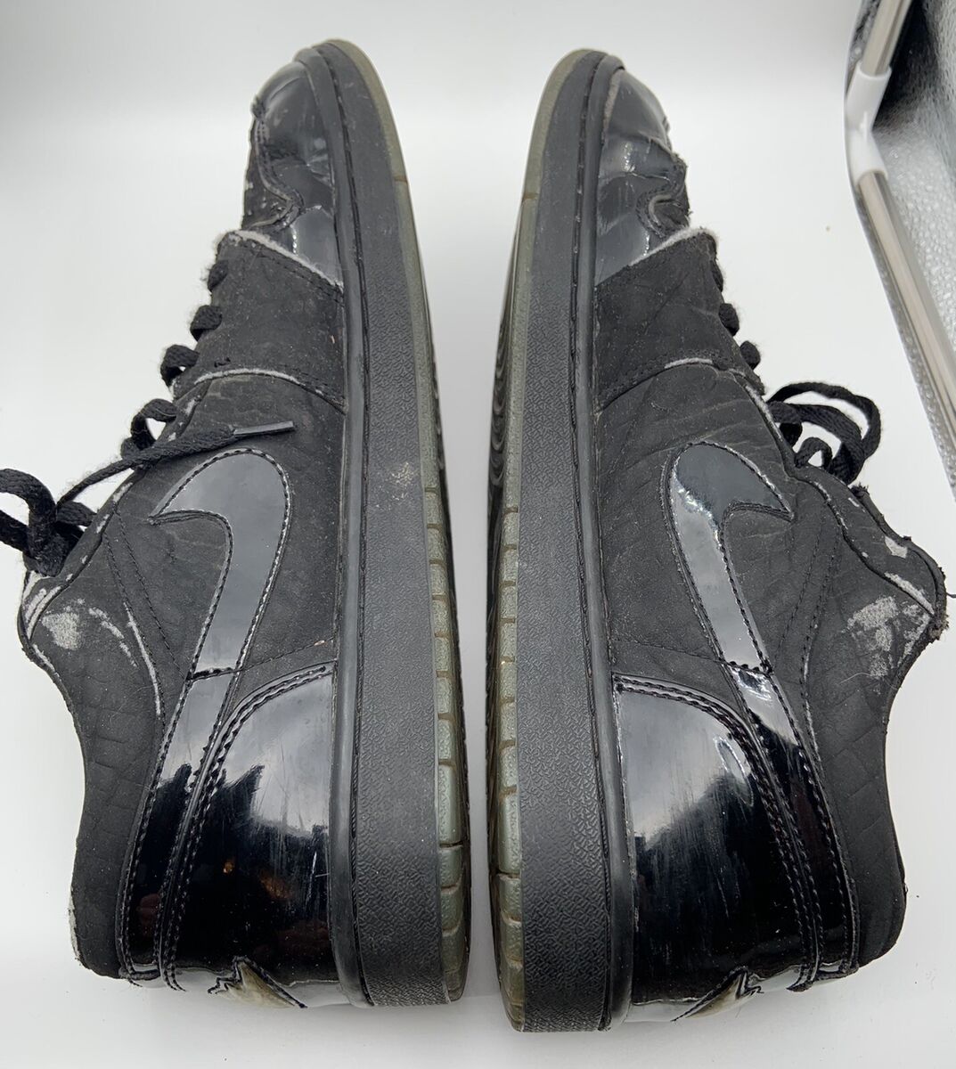 Nike Air Jordan 1 Retro Low 2007 Black Croc Metallic Silver Nike Air Jordan 1 Retro Low 2007 Black Croc Metallic Silver