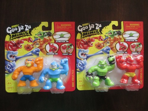 Heroes Of Goo Jit Zu Minis Versus Pack Blazagon Rock Jaw Thrash Tygor Lote de 2 paquetes - Imagen 1 de 2