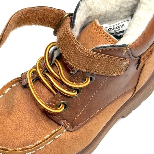 OshKosh B'gosh Suede Faux Fur Lining Chukka Boots Toddler US 6 Brown - Picture 4 of 9