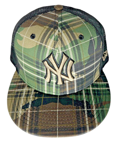 New York Yankees New Era MLB Woodland Plaid Camo Trucker 9FIFTY Snapback Hat - Picture 4 of 15