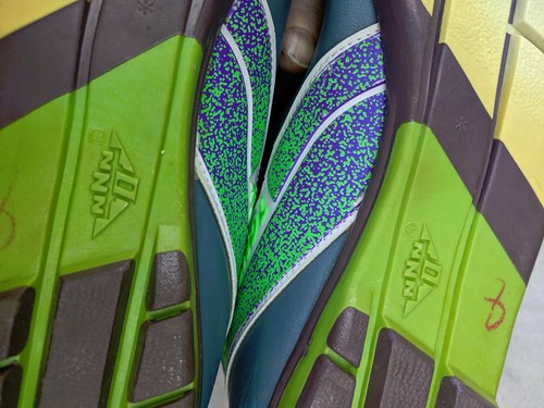 Vtg 80s Rossignol Nordic Cross Country Lace Up Men 11.5 46 Blue Green NNN profil - Picture 5 of 13