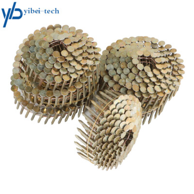 7200Pcs 1-1/4'' × 0.12'' Galvanized Coil Roofing Nail 3/8'' Head Diameter 15 Degree