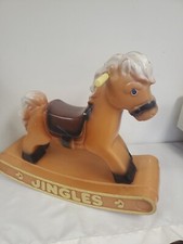 Vintage Blowmold Plastic Rocking Horse Pony Child Ride On Jingles 1984 CBS TOYS