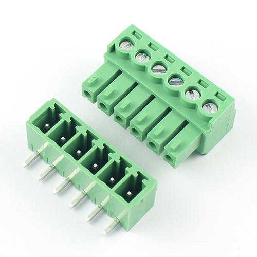 5Pcs 3.81mm Pitch 6 Pin Right Angle Screw Terminal Block Pluggable Connector - Picture 2 of 7