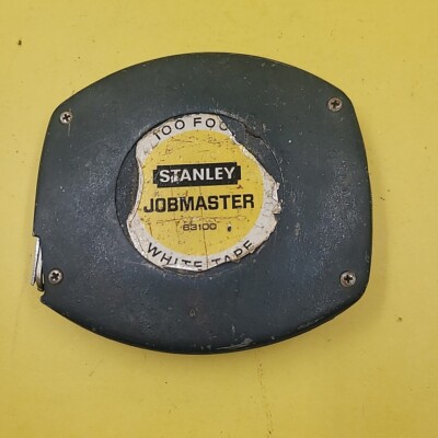 VINTAGE Stanley 63100 Job Master 100' FOOT Tape Measure RULE WHITE TAPE