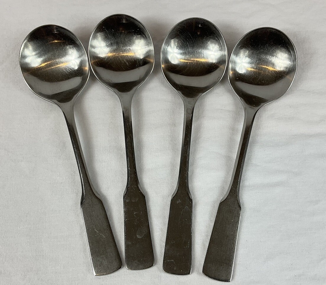 WMF Cromargan Stainless Arctica Round Cream Gumbo Spoons 6 5/8" LOT OF
