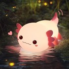 Axolotl Night Light Kids - 2025 Squishy Silicone Axolotl Lamp with 2 Brightness