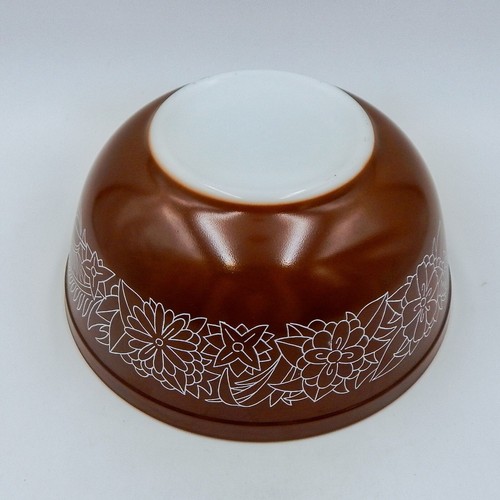 PYREX Mixing Nesting Bowl 403 Woodland Floral 2.5 L Dark Brown Vintage 1978-83 - Picture 8 of 10