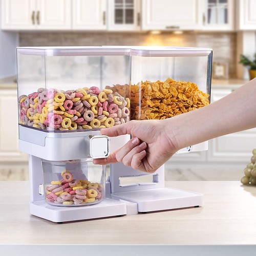 Doppel-Spender für Cerealien & Snacks, 33,5 x 30,5 x 16,5 cm, weiß - Bild 5 von 7