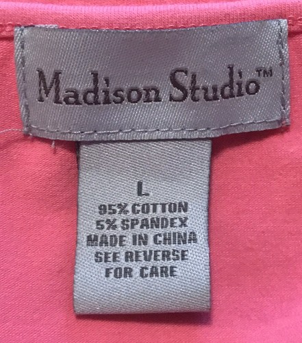 Madison Studio Pink Cotton Sleeveless Pullover Tank Top Size L Large. SB3 - Picture 6 of 6