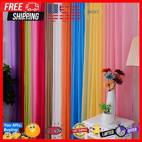 Solid Color Drape Valances Fashion Door Window Curtain Romantic Soft for Bedroom