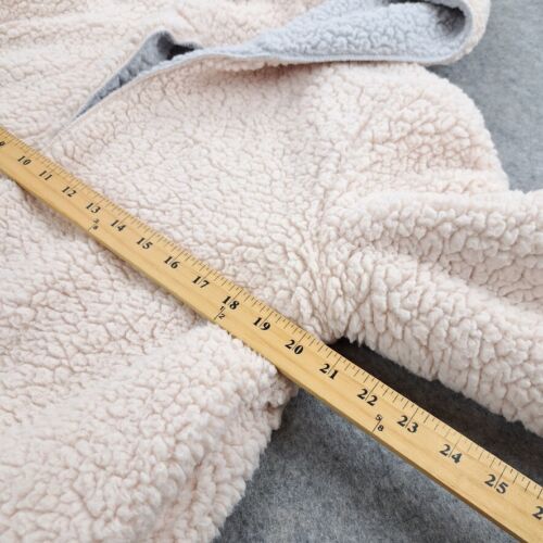 Urban Outfitters Sherpa Jacket Womens Small Pink Purple Carmella Hood Open Teddy - Picture 7 of 13