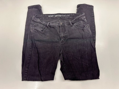 Old Navy Womens Jeans Size 10 Regular Super Skinny Mid Rise Black Denim - Picture 1 of 11