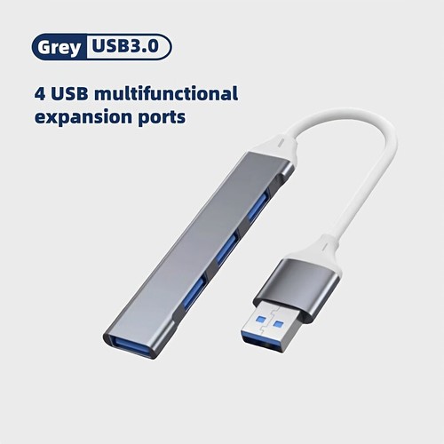 USB Hub | Dock Multi-Splitter USB Type-A 3.0 4 Ports Hub Adapter for PC Mac Ios - Picture 7 of 8