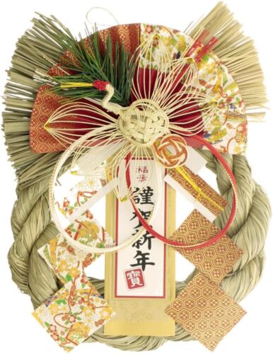 2025 JAPANESE NEW YEAR DECOR SHIMENAWA SHIMEKAZARI GOLD Crane Wealth and joy - Picture 3 of 5