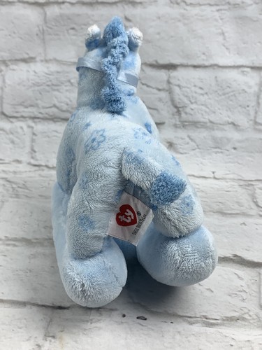2005 TY PLUFFIES Plush 7" PRETTY PONY Rocking Horse Blue Stuffed Baby Toy TYLUX - Picture 5 of 8
