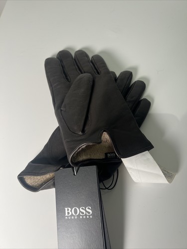 Hugo Boss Leather Gloves Mens Hugo Boss Hainz Brown Leather Gloves 9 Medium M - Picture 11 of 13