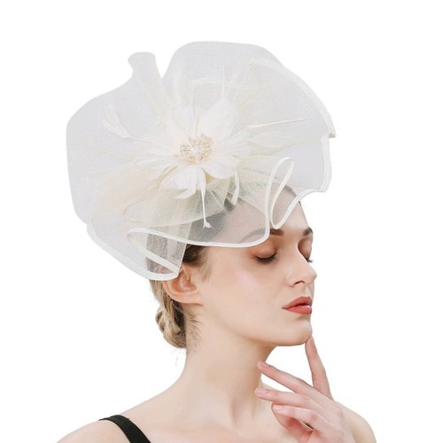 Mesh Kentucky Fascinators Headband Flower Feather Derby Tea Party Hat for Women - Picture 23 of 24
