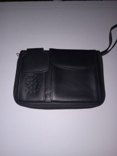 Daily Planner Black Faux Leather Wallet Calculator 2003-05 Scuff/Tear On Back
