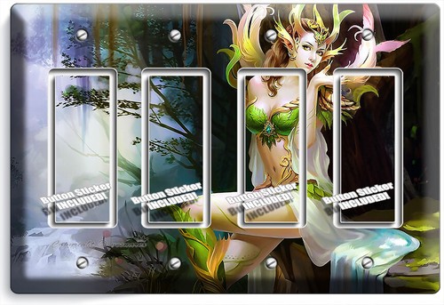 ENCHANTED FOREST BEAUTIFUL GREEN FAIRY LIGHT SWITCH OUTLET WALL PLATE ROOM DECOR - Picture 16 of 34