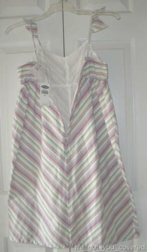 NWT Old Navy Girls White Purple Green Stripe Easter Summer Church Party Dress 14 - Picture 2 of 8