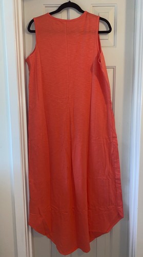 DENIM & CO Textured Knit Round Neck Tank Midi Dress PORCELAIN ROSE sz LARGE - Picture 2 of 2