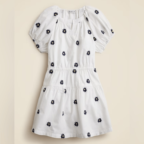 NWT J CREW Girls' floral-embroidered dress in white size 14 - Picture 4 of 5