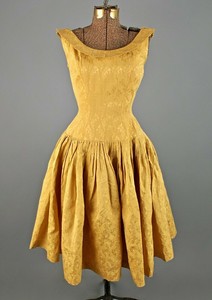 yellow boat neck dress