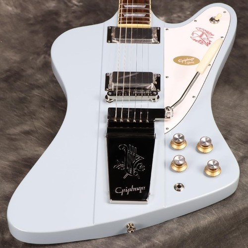 Epiphone/Inspired by Gibson Custom 1963 Firebird V Maestro Vibrola Frost Blue - Picture 2 of 8