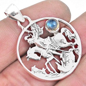 0-93cts-Natural-Blue-Labradorite-925-Sterling-Silver-Horse-Pendant-P10325