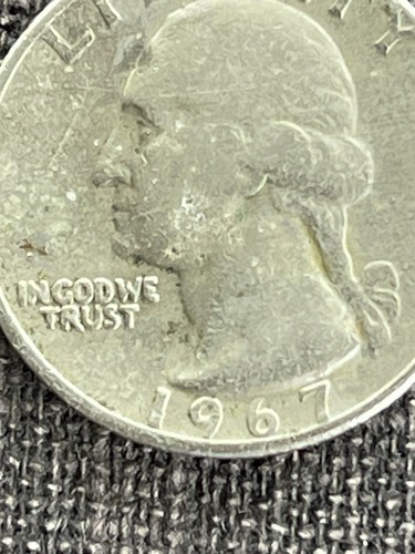 1967 Quarter No Mint Mark VERY RARE error - 第 7/8 張圖片